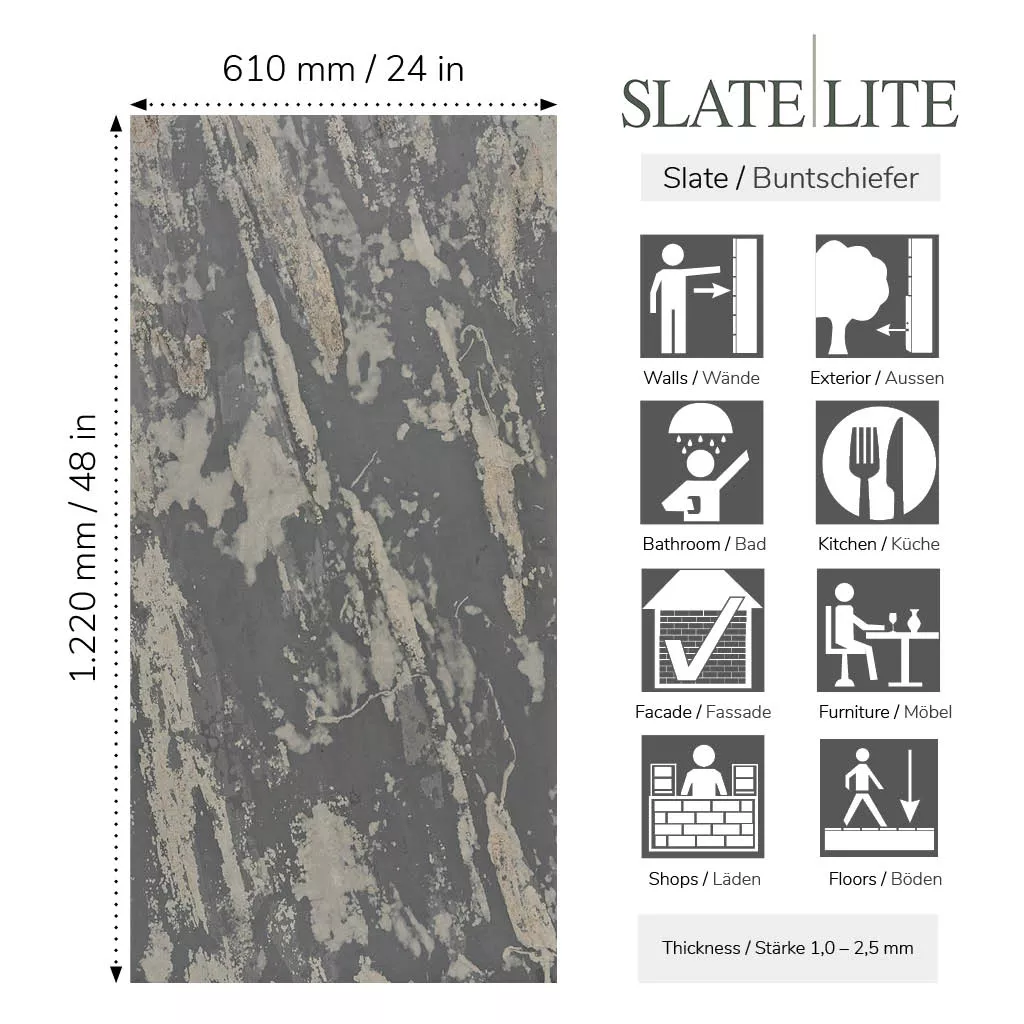Slate-Lite Rustique 122x61